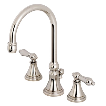 Kingston Brass 8" Widespread Bathroom Faucet, Polished Nickel KS2986AL